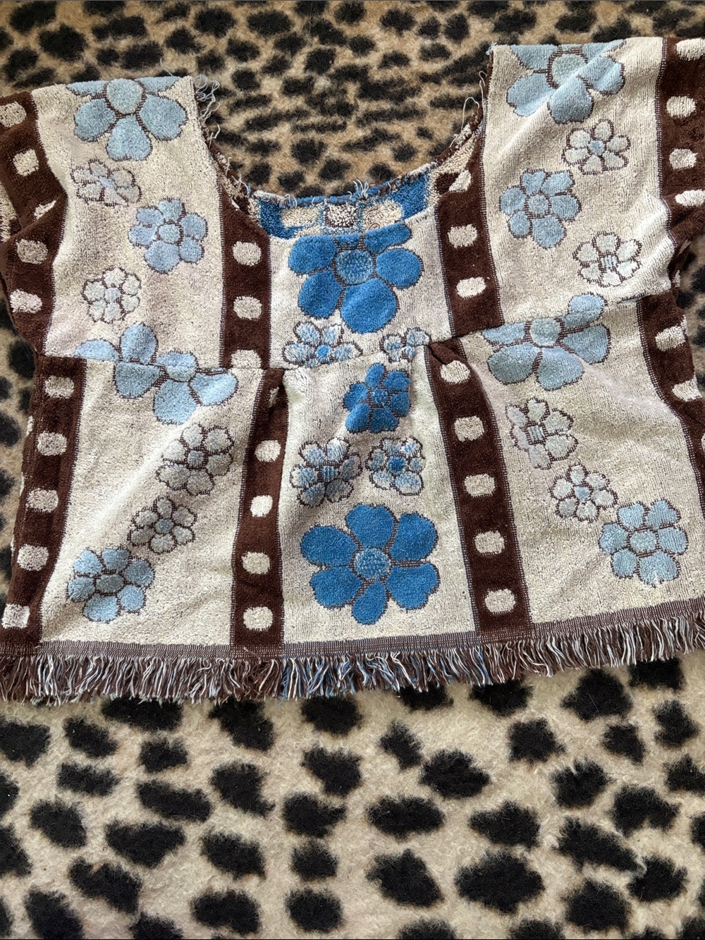 Babydoll handmade towel top vintage fringe